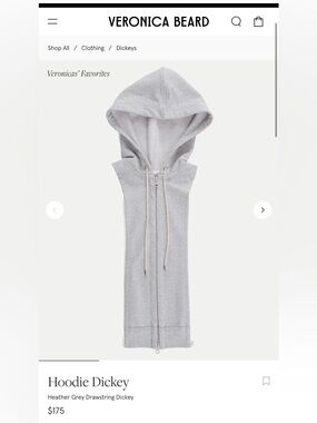 Veronica Beard Light Gray Sleeveless Hoodie Dickey